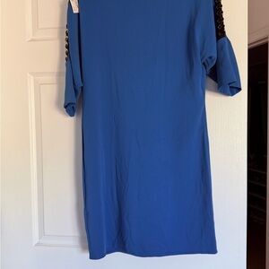 Versace Royal Blue Dress with Black Details